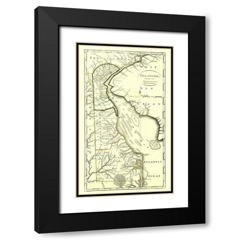 Delaware - Carey 1814 Black Modern Wood Framed Art Print with Double Matting by Carey