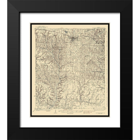 De Funiak Springs Florida Quad - USGS 1938 Black Modern Wood Framed Art Print with Double Matting by USGS