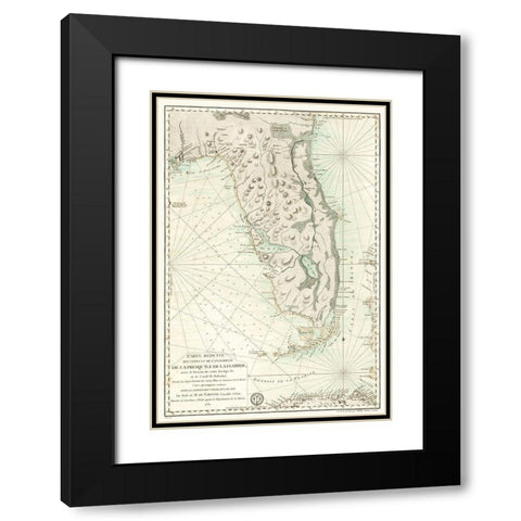 Florida - Sartine 1780  Black Modern Wood Framed Art Print with Double Matting by Sartine
