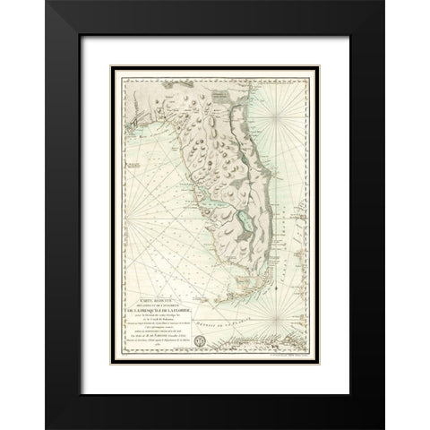 Florida - Sartine 1780  Black Modern Wood Framed Art Print with Double Matting by Sartine