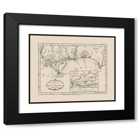 West Florida - Kitchin 1781  Black Modern Wood Framed Art Print with Double Matting by Kitchin