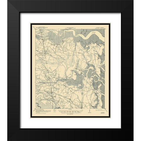 Kingsland Florida Georgia Quad - USGS 1918 Black Modern Wood Framed Art Print with Double Matting by USGS