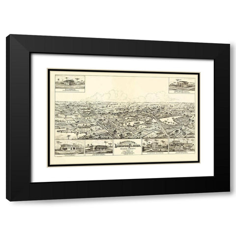 Longwood Florida - Forbes 1885 Black Modern Wood Framed Art Print with Double Matting by Forbes