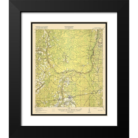 Macclenny Florida Georgia Quad - USGS 1918 Black Modern Wood Framed Art Print with Double Matting by USGS