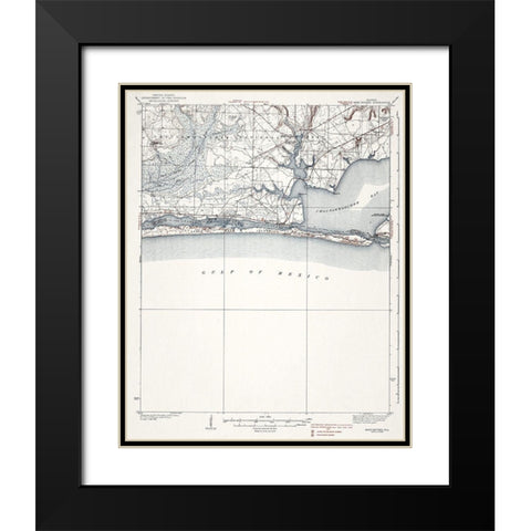Mary Esther Florida Quad - USGS 1938 Black Modern Wood Framed Art Print with Double Matting by USGS