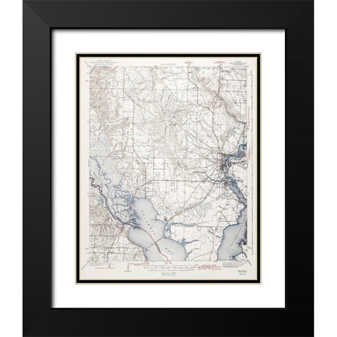 Milton Florida Quad - USGS 1943 Black Modern Wood Framed Art Print with Double Matting by USGS