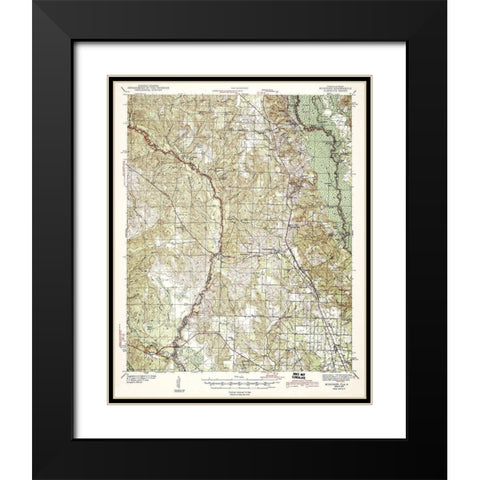 Muscogee Florida Alabama Quad - USGS 1943 Black Modern Wood Framed Art Print with Double Matting by USGS