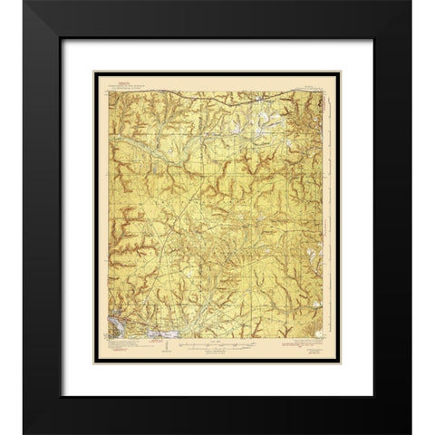 Niceville Florida Quad - USGS 1936 Black Modern Wood Framed Art Print with Double Matting by USGS