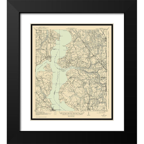 Orange Park Florida Quad - USGS 1918 Black Modern Wood Framed Art Print with Double Matting by USGS