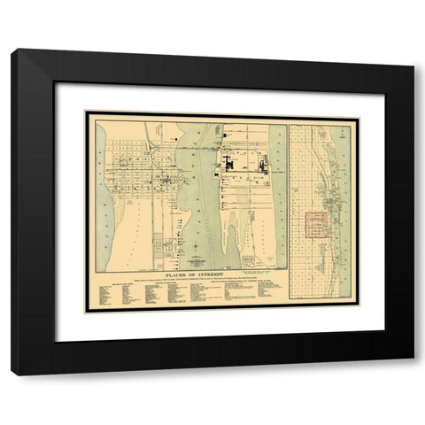 Palm Beach Florida Landowner - Currie 1907 Black Modern Wood Framed Art Print with Double Matting by Currie