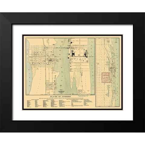 Palm Beach Florida Landowner - Currie 1907 Black Modern Wood Framed Art Print with Double Matting by Currie