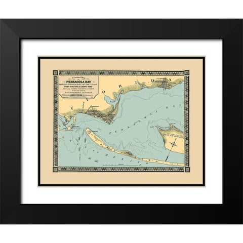 Pensacola Bay Florida - Weiss 1863 Black Modern Wood Framed Art Print with Double Matting by Weiss