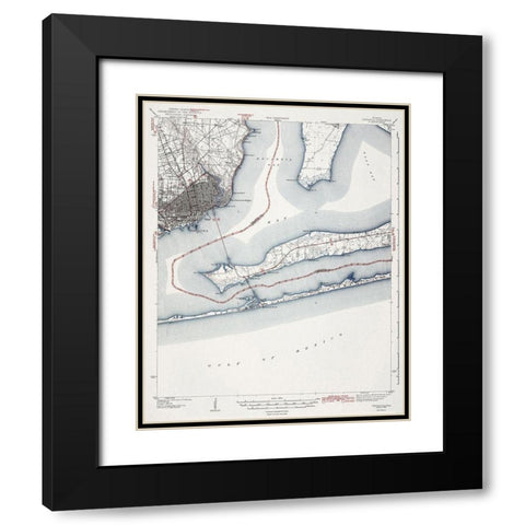 Pensacola Florida Quad - USGS 1942 Black Modern Wood Framed Art Print with Double Matting by USGS