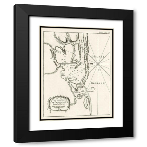 Pensacola Florida - Bellin 1764  Black Modern Wood Framed Art Print with Double Matting by Bellin