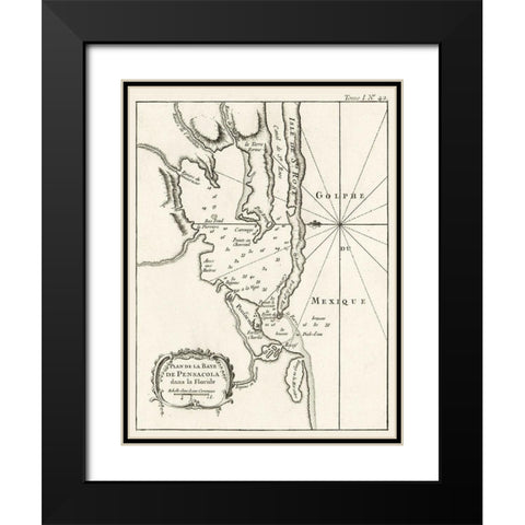 Pensacola Florida - Bellin 1764  Black Modern Wood Framed Art Print with Double Matting by Bellin