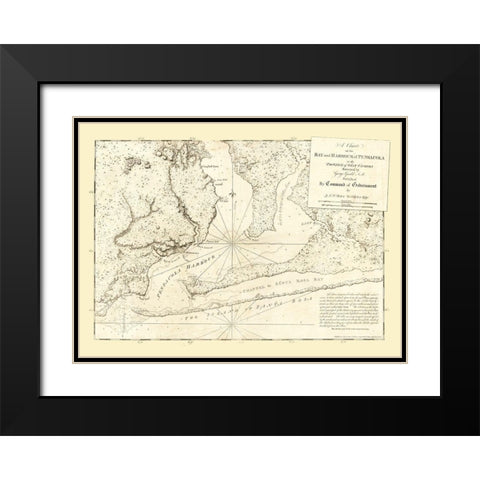 Pensacola Florida - Des Barres 1780  Black Modern Wood Framed Art Print with Double Matting by Des Barres