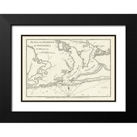Pensacola Florida - Romans 1771  Black Modern Wood Framed Art Print with Double Matting by Romans