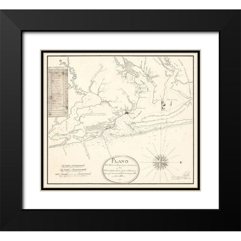 Pensacola Florida - Pintado 1815  Black Modern Wood Framed Art Print with Double Matting by Pintado