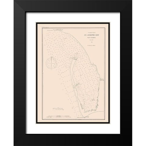 St Josephs Bay - Peters 1875 Black Modern Wood Framed Art Print with Double Matting by Peters