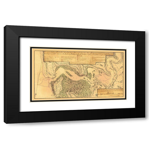 Jacksonville, St Johns River Florida - Rocque 1791 Black Modern Wood Framed Art Print with Double Matting by Rocque