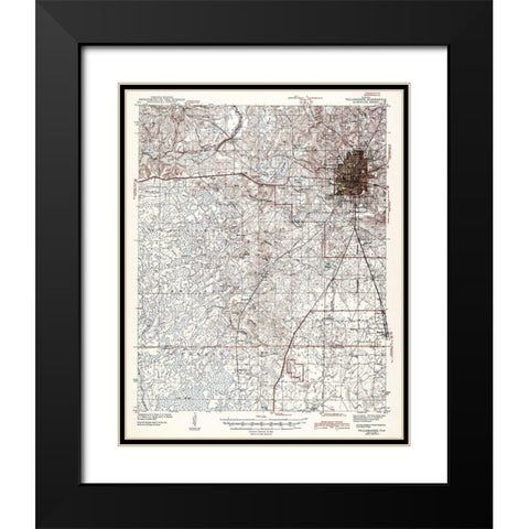 Tallahassee Florida Quad - USGS 1943 Black Modern Wood Framed Art Print with Double Matting by USGS