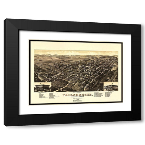 Tallahassee Florida - Beck 1885 Black Modern Wood Framed Art Print with Double Matting by Beck