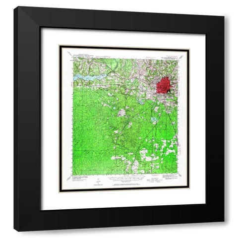 Tallahassee Florida Quad - USGS 1940 Black Modern Wood Framed Art Print with Double Matting by USGS