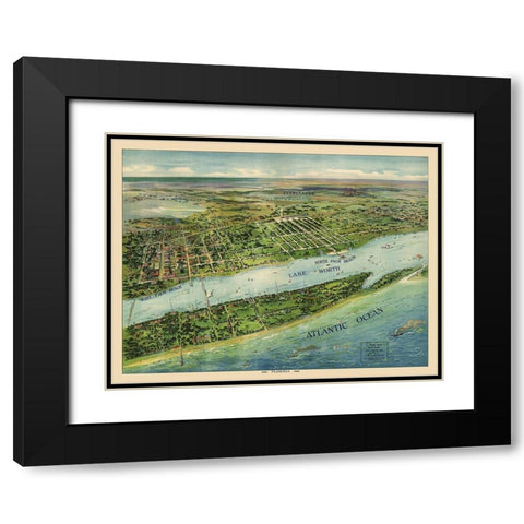 West Palm Beach Florida - Pleuthner 1905 Black Modern Wood Framed Art Print with Double Matting by Pleuthner