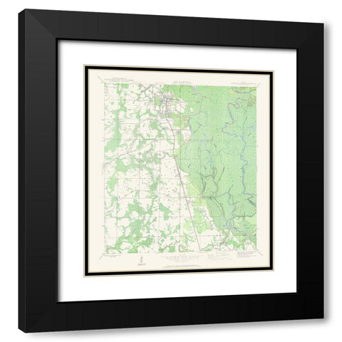 Wewahitchka Florida Quad - USGS 1944 Black Modern Wood Framed Art Print with Double Matting by USGS