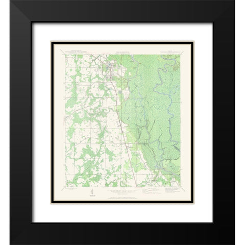 Wewahitchka Florida Quad - USGS 1944 Black Modern Wood Framed Art Print with Double Matting by USGS