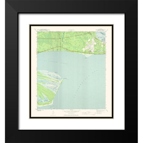 West Pass Florida Quad - USGS 1943 Black Modern Wood Framed Art Print with Double Matting by USGS