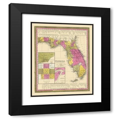 Florida - Mitchell 1846 Black Modern Wood Framed Art Print with Double Matting by Mitchell