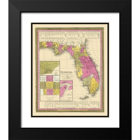 Florida - Mitchell 1846 Black Modern Wood Framed Art Print with Double Matting by Mitchell