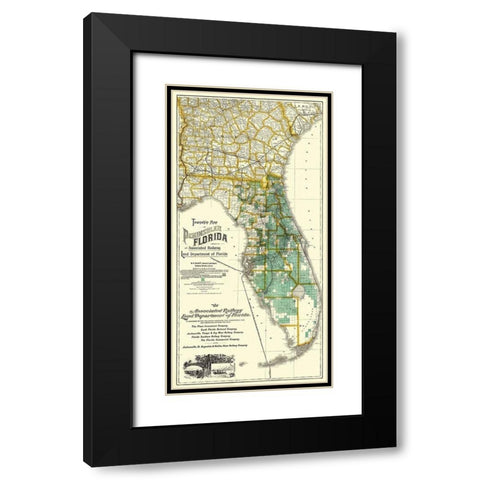 Florida - 1890 Black Modern Wood Framed Art Print with Double Matting by Elliott