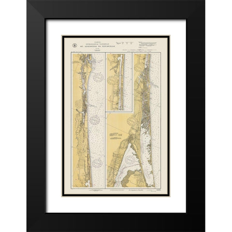 Florida Intracoastal Waterway 1932 Black Modern Wood Framed Art Print with Double Matting by US Dept of Commerce