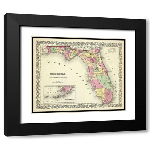 Florida - Colton 1856 Black Modern Wood Framed Art Print with Double Matting by Colton