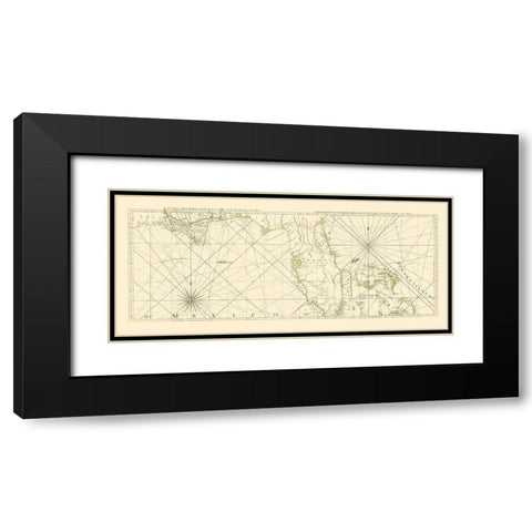 West Florida Coast, Channel of Bahama Black Modern Wood Framed Art Print with Double Matting by Jefferys