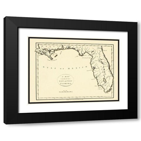 Florida - Stockdale 1794 Black Modern Wood Framed Art Print with Double Matting by Stockdale