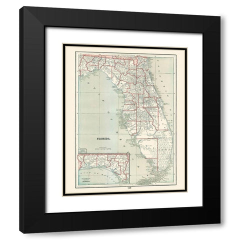 Florida - Rathbun 1893 Black Modern Wood Framed Art Print with Double Matting by Rathbun