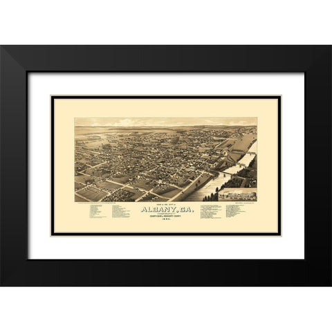 Albany Georgia - Norris 1885 Black Modern Wood Framed Art Print with Double Matting by Norris