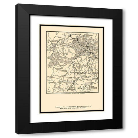 Allatoona New Hope Church Georgia - Northrup 1864  Black Modern Wood Framed Art Print with Double Matting by Northrup