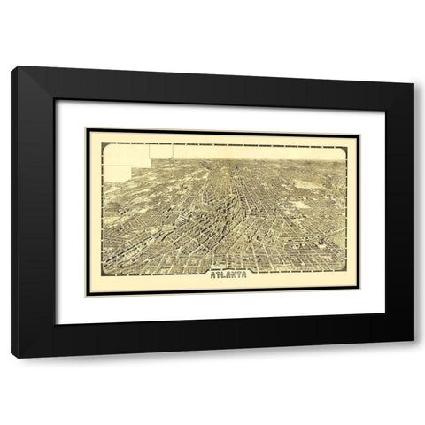 Atlanta Georgia - Foote 1919 Black Modern Wood Framed Art Print with Double Matting by Foote