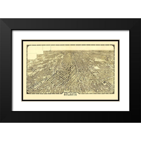 Atlanta Georgia - Foote 1919 Black Modern Wood Framed Art Print with Double Matting by Foote