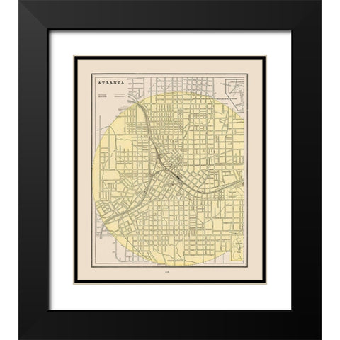 Atlanta  Georgia - Cram 1892 Black Modern Wood Framed Art Print with Double Matting by Cram