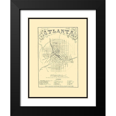 Atlanta Georgia - Vincent 1864  Black Modern Wood Framed Art Print with Double Matting by Vincent