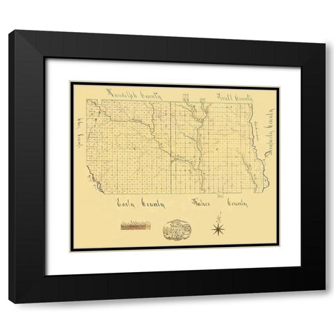 Calhoun Georgia - Secretary of State 1866 Black Modern Wood Framed Art Print with Double Matting by Secretary of State
