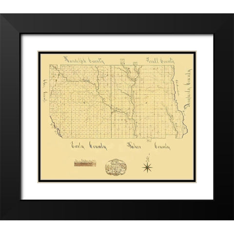 Calhoun Georgia - Secretary of State 1866 Black Modern Wood Framed Art Print with Double Matting by Secretary of State