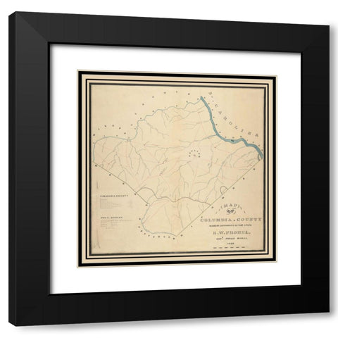 Columbia Georgia - Frobel 1869 Black Modern Wood Framed Art Print with Double Matting by Frobel