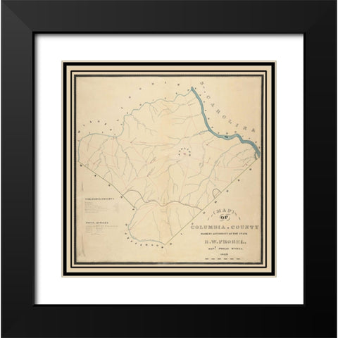 Columbia Georgia - Frobel 1869 Black Modern Wood Framed Art Print with Double Matting by Frobel