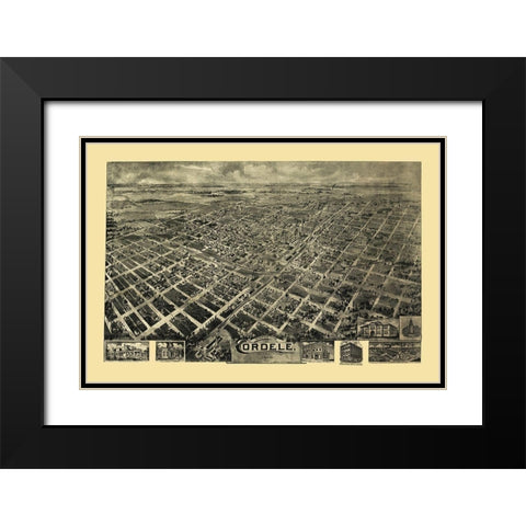 Cordele Georgia - Fowler 1908 Black Modern Wood Framed Art Print with Double Matting by Fowler